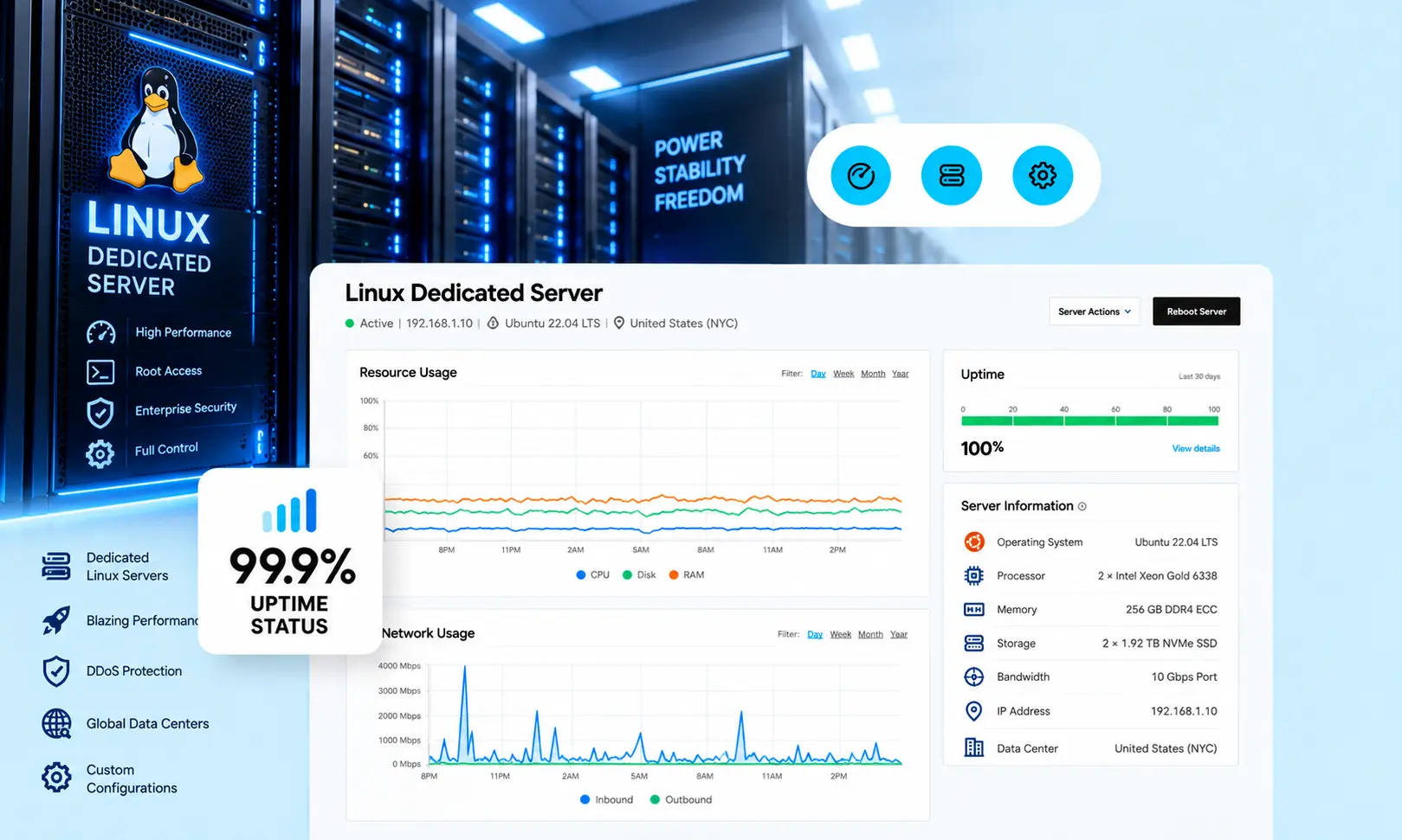 Enterprise Linux Dedicated Server Hosting Showcase